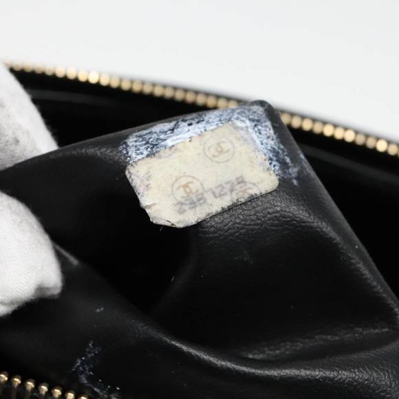 CHANEL COCO Mark Chain Shoulder Bag Patent leather Black Gold CC Auth bs18484 - Picture 12 of 16